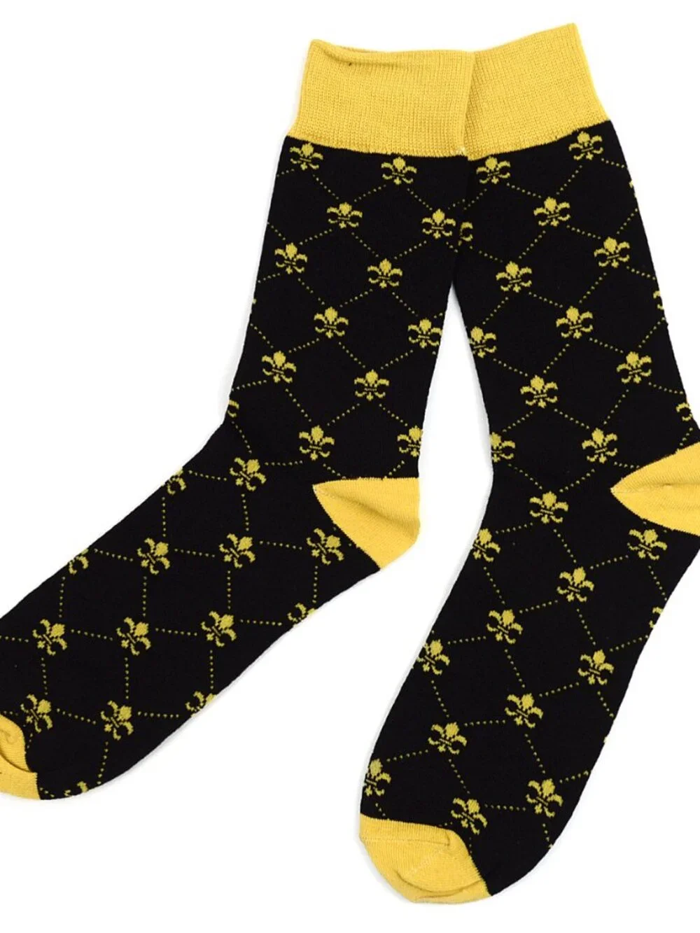 Men's Fleur-de-lis Socks - Black /Yellow/ Gold- Saints- NWT